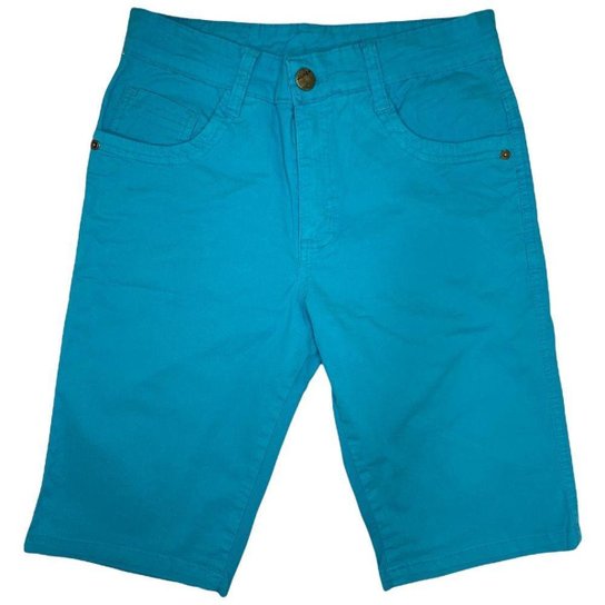Bermuda Masculina Sarja Short com Elastano Pronta Entrega - Azul Menor preço em Bermuda Masculina Sarja Short com Elastano Pronta Entrega - Azul