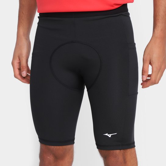 Bermuda Mizuno Biker Compress Masculina - Preto Menor preço em Bermuda Mizuno Biker Compress Masculina - Preto