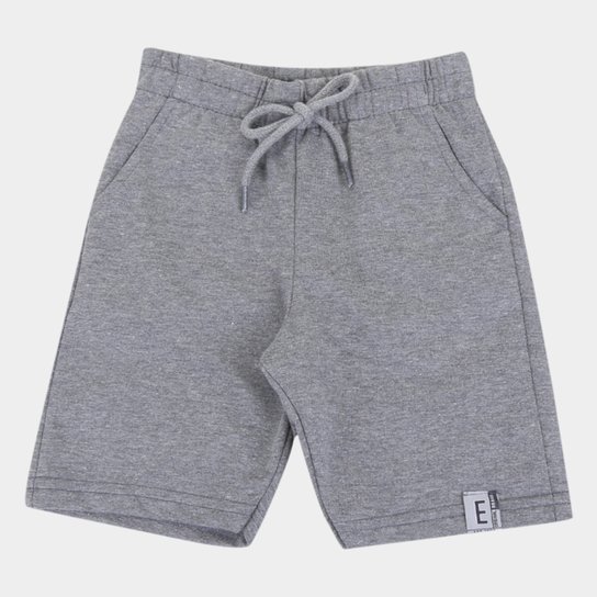Bermuda Moletinho Infantil Elian Básica Com Bolso Masculina - Chumbo Menor preço em Bermuda Moletinho Infantil Elian Básica Com Bolso Masculina - Chumbo