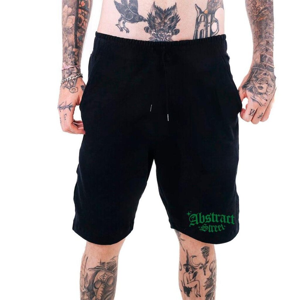Bermuda Moletinho Masculina‎ Abstract Street Logo Green