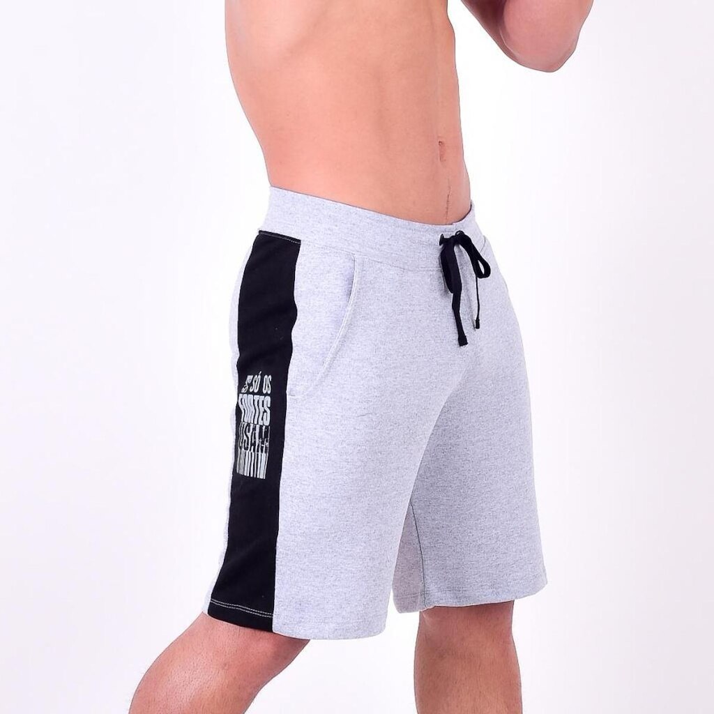 Bermuda Moletinho Masculina BYG Speed Cinza e Preto
