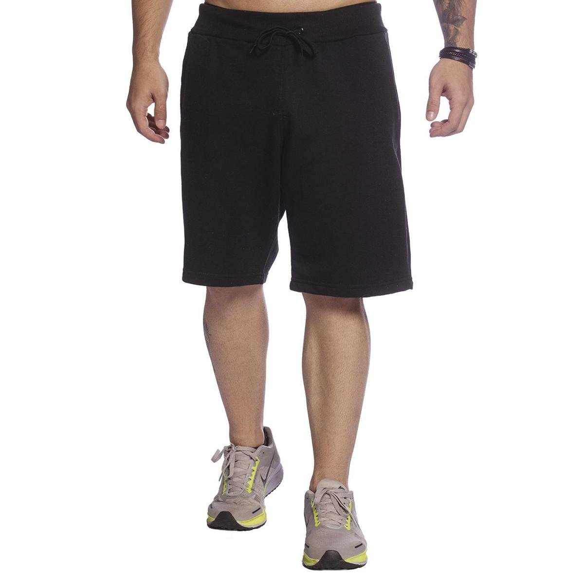 Bermuda Moletinho Masculina Preta Techmalhas Com Bolso Macia e Leve Menor preço em Bermuda Moletinho Masculina Preta Techmalhas Com Bolso Macia e Leve