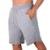 Bermuda Moletom Algodao Masculina Basica Cordao Ajustavel Short Com Bolsos Laterais e Traseiro - Cinza