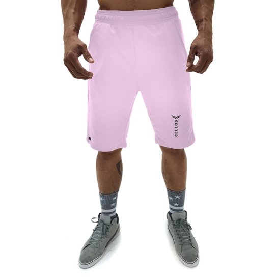 Bermuda Moletom Cellos Vertical Premium - Rosa Claro Menor preço em Bermuda Moletom Cellos Vertical Premium - Rosa Claro