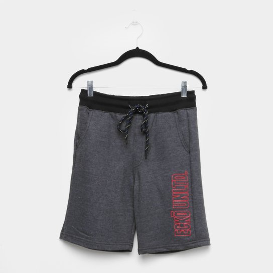 Bermuda Moletom Ecko Juvenil Masculina - Preto