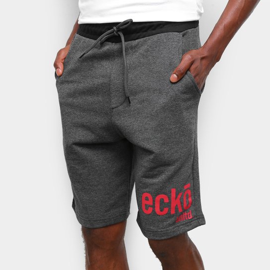 Bermuda Moletom Ecko Logo II Masculina - Preto+Cinza é ruim? Bermuda Moletom Ecko Logo II Masculina - Preto+Cinza é boa?