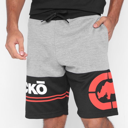 Bermuda Moletom Ecko Masculina - Mescla Menor preço em Bermuda Moletom Ecko Masculina - Mescla