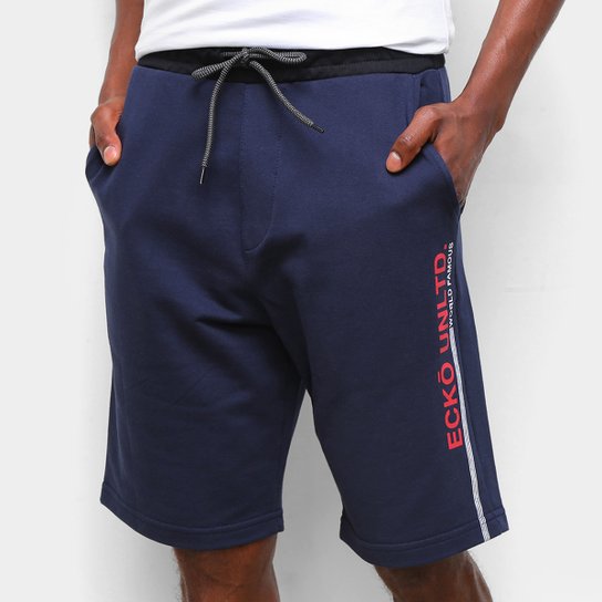 Bermuda Moletom Ecko Sport Logo Masculina - Marinho é ruim? Bermuda Moletom Ecko Sport Logo Masculina - Marinho é boa?