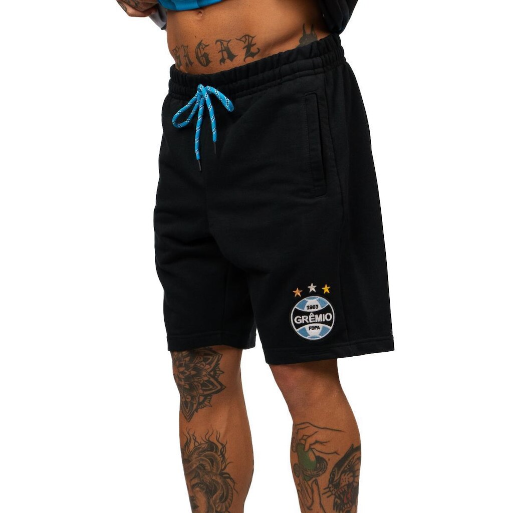 Bermuda Moletom Grêmio Oficial Masculina Torcedor