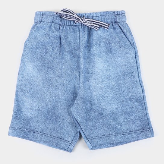 Bermuda Moletom Infantil Malwee Masculina - Azul Claro Menor preço em Bermuda Moletom Infantil Malwee Masculina - Azul Claro