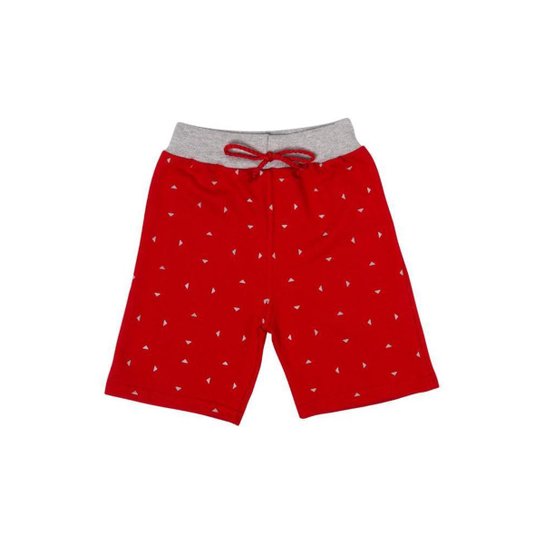 Bermuda Moletom Infantil Vermelha - Vermelho
