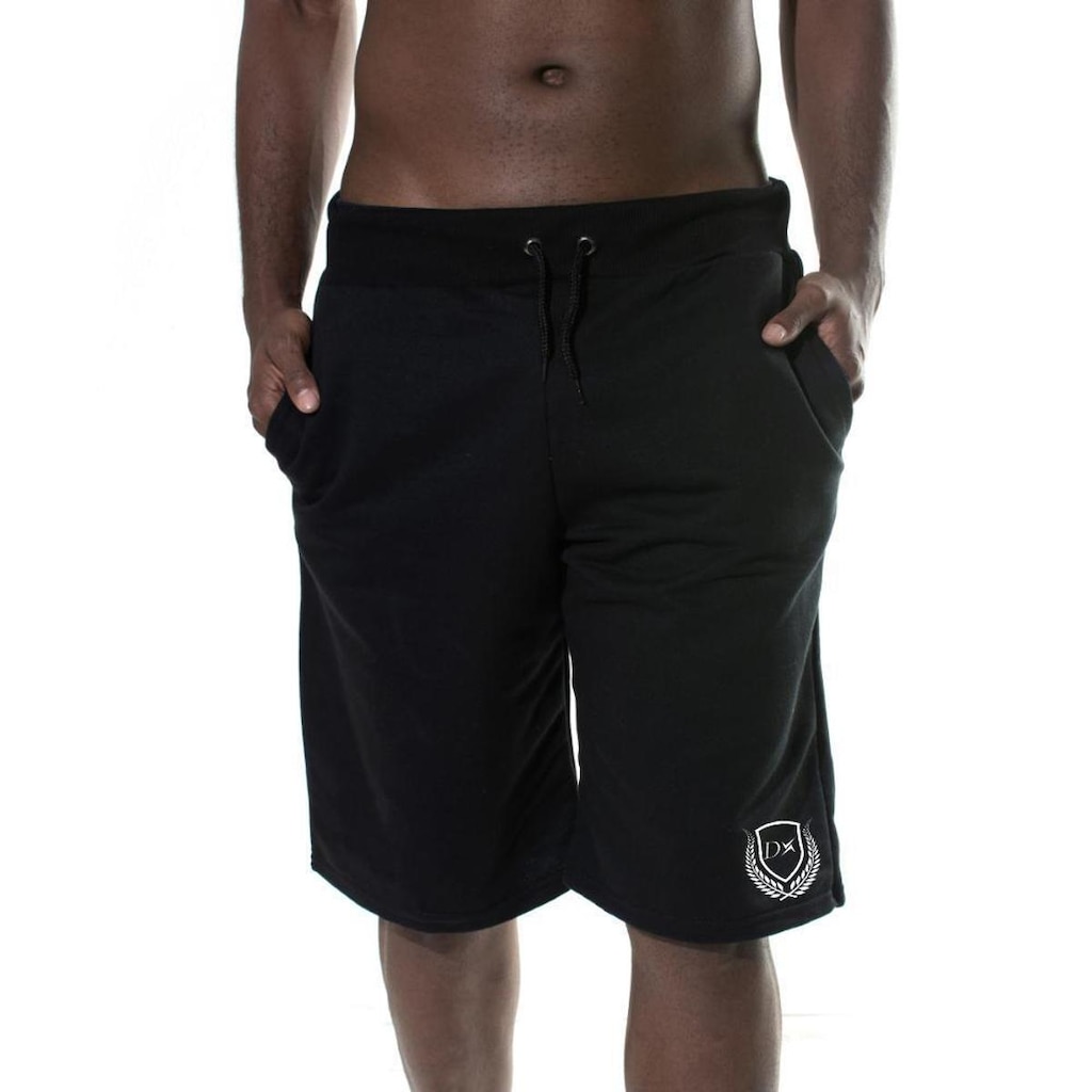Bermuda Moletom Logo Masculina Algodão Bolso Cós Elástico