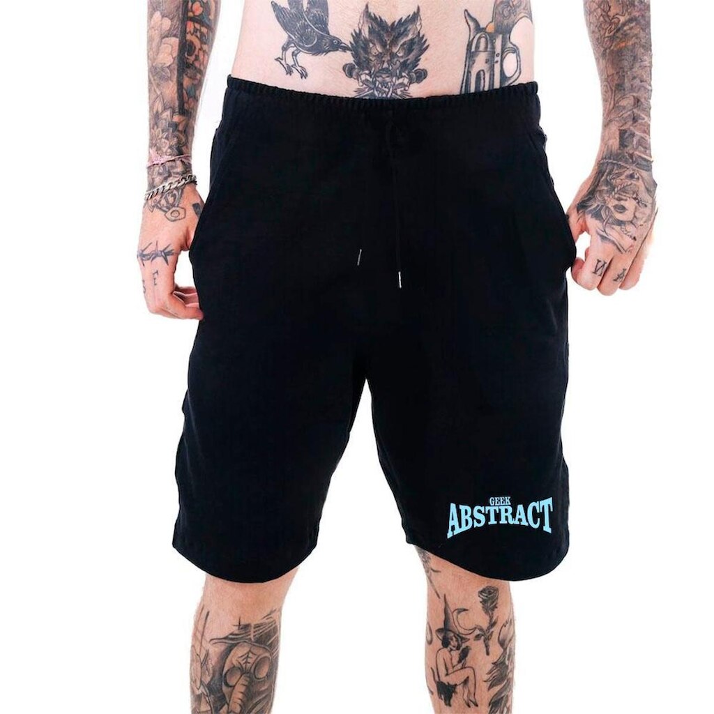 Bermuda Moletom Masculina‎ Abstract Logo Style Blue Nice Full Art