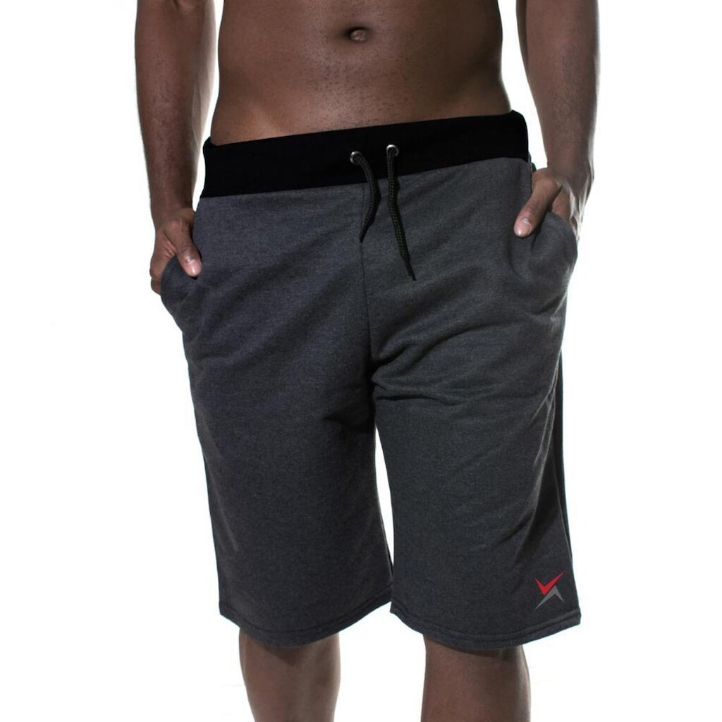 Bermuda Moletom Masculina Algodão Cós Elástico Bolso Lisa