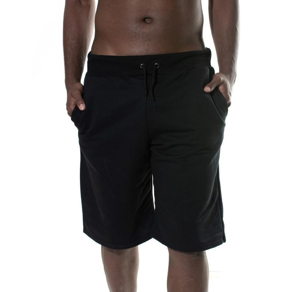 Bermuda Moletom Masculina Algodão Lisa Bolso Lateral Macia
