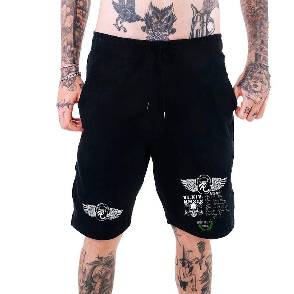 Bermuda Moletom Masculina‎ Alteres Academia Skull Angel Abstract