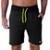 Bermuda Moletom Masculina Com Bolsos Laterais Cós Alto Cordão Verde Neon - Preto+Verde Claro