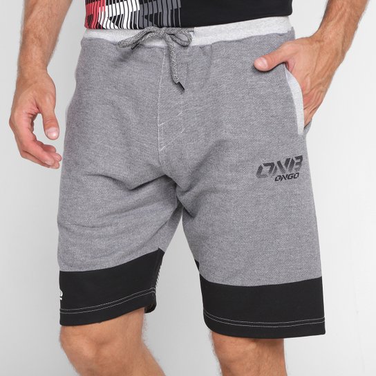 Bermuda Moletom Onbongo Masculina - Cinza Menor preço em Bermuda Moletom Onbongo Masculina - Cinza