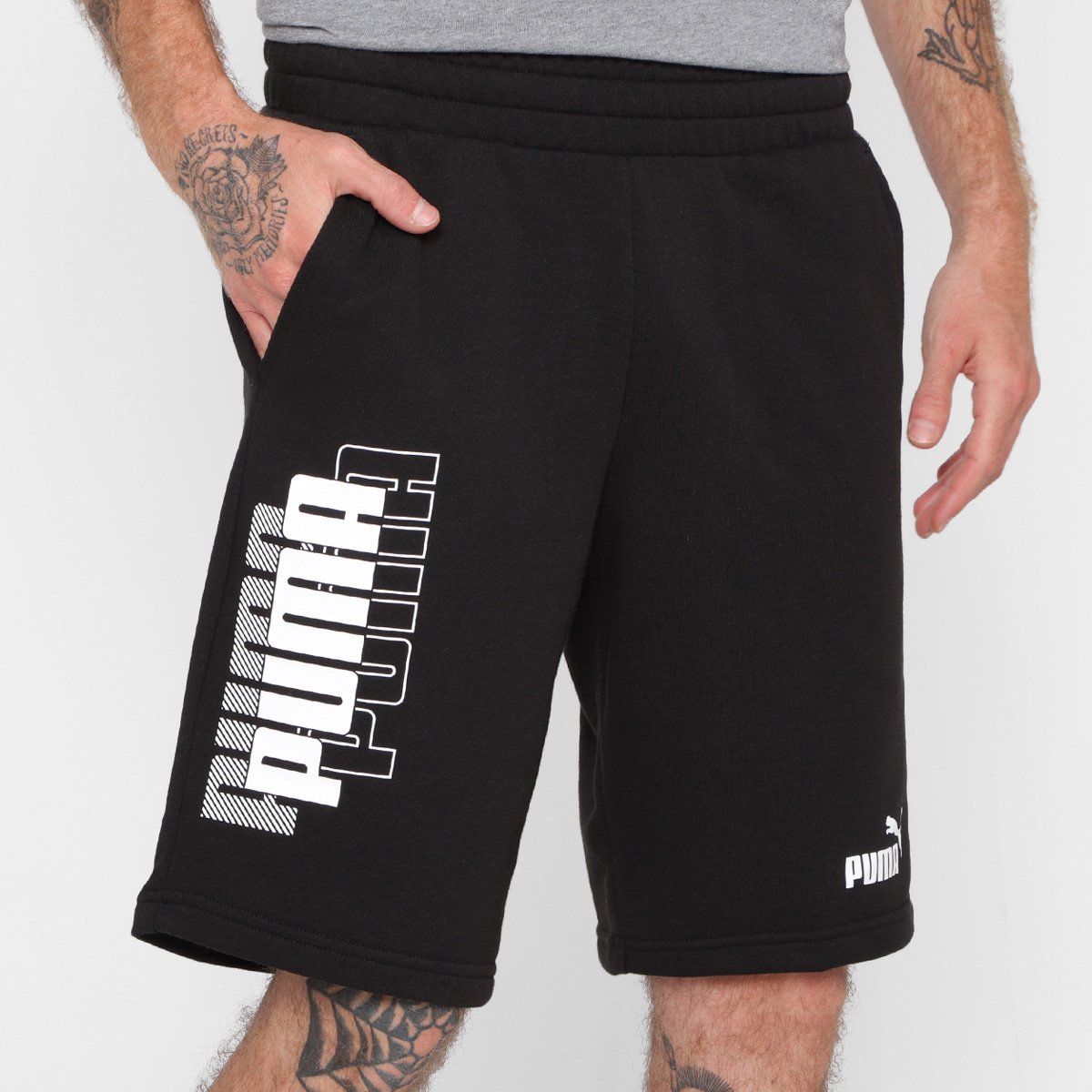 Bermuda Moletom Puma Power Logo 10