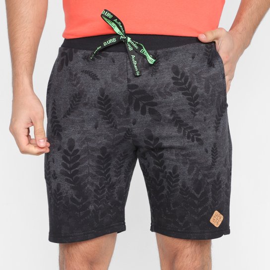 Bermuda Moletom Ultimato Estampada Masculina - Preto Menor preço em Bermuda Moletom Ultimato Estampada Masculina - Preto