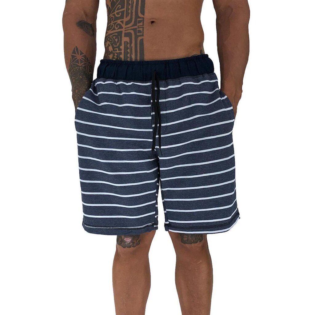 Bermuda MXD Conceito Moletom Slim Listrado Masculina