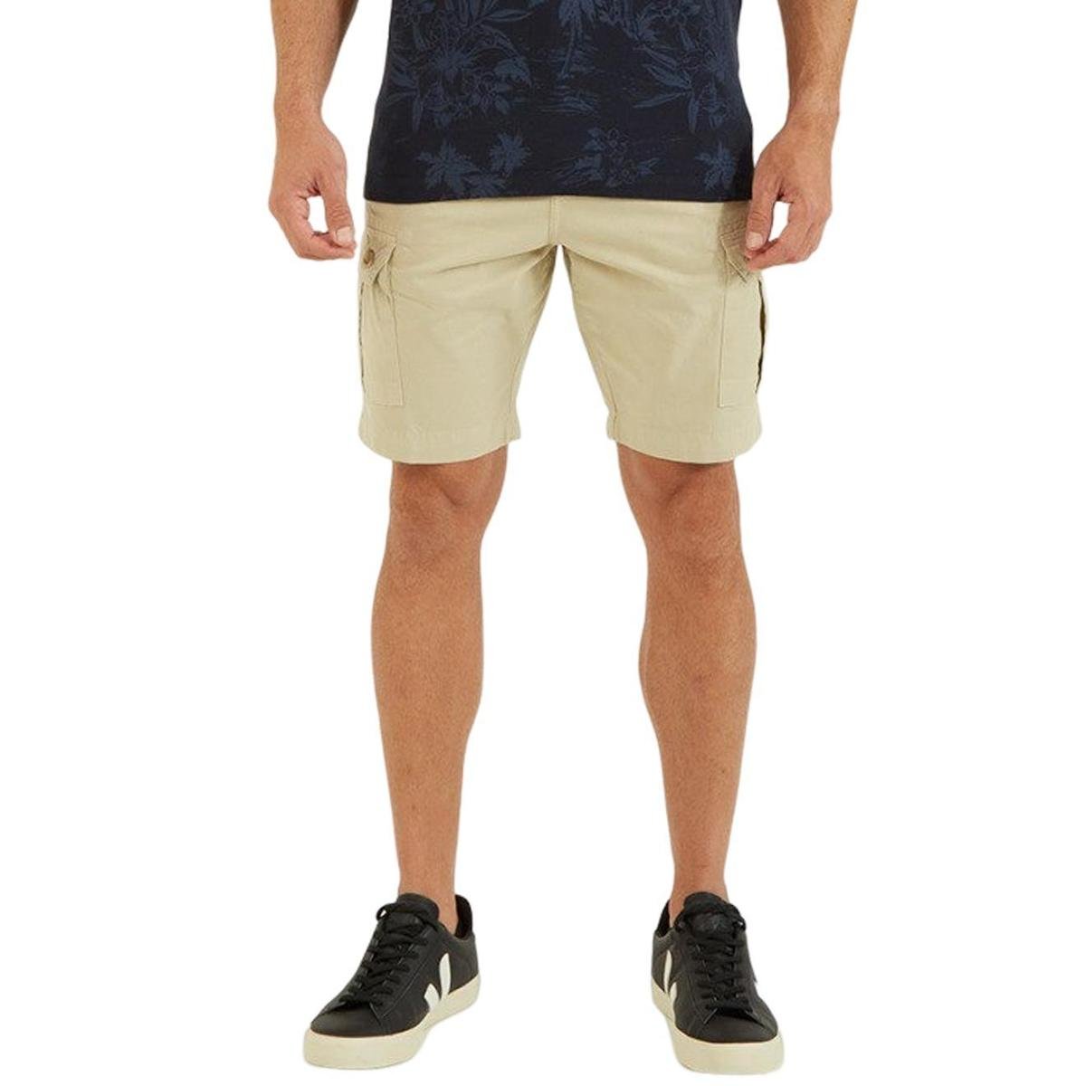 Bermuda Nautica Masculina Cargo Sarja Caqui Claro Menor preço em Bermuda Nautica Masculina Cargo Sarja Caqui Claro