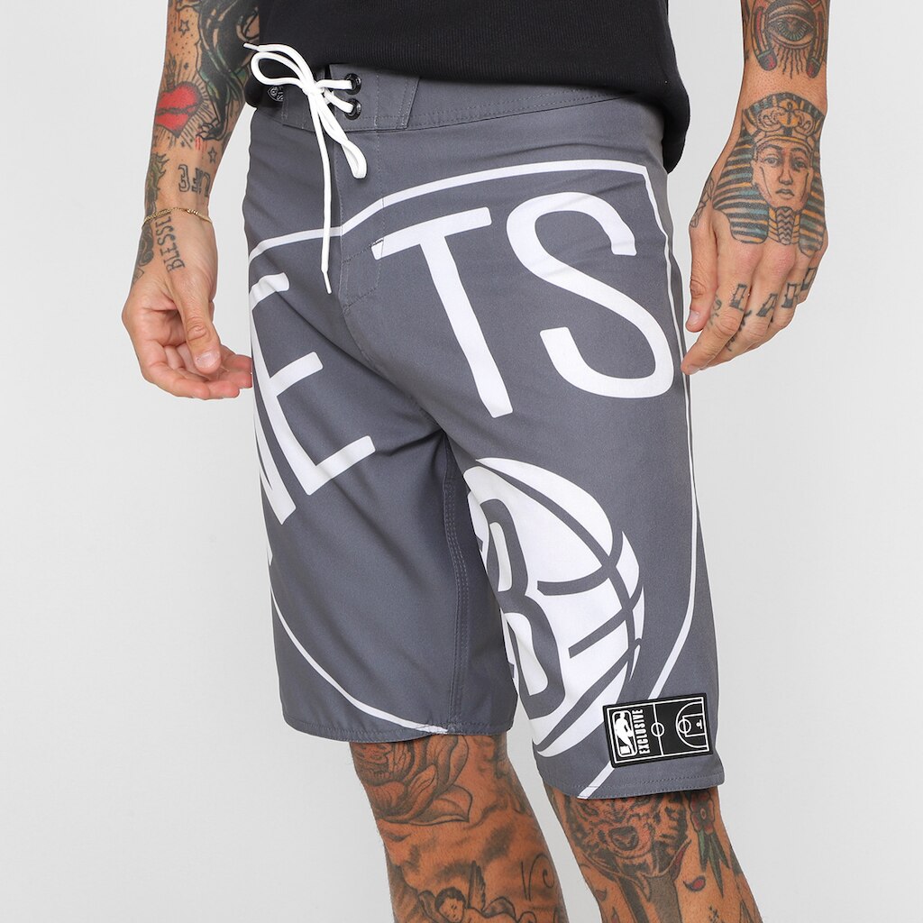 Bermuda NBA Brooklyn Nets Maxi Logo Masculina