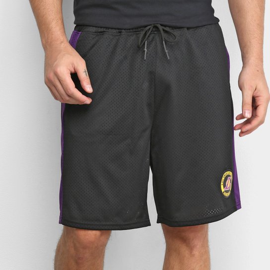 Bermuda NBA Los Angeles Lakers Masculina - Preto Menor preço em Bermuda NBA Los Angeles Lakers Masculina - Preto