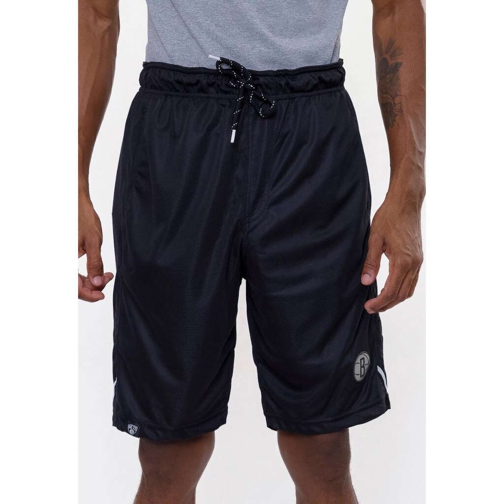 Bermuda NBA Sintética Silver Logo Brooklyn Nets Masculino