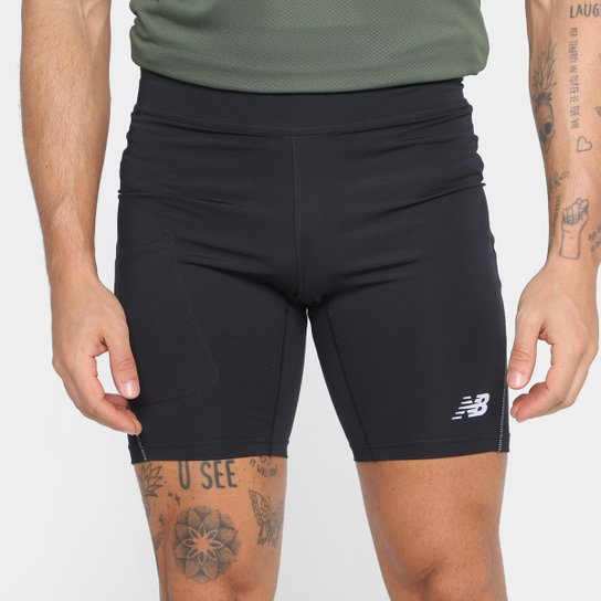 Bermuda New Balance Accelerate Masculina - Preto Menor preço em Bermuda New Balance Accelerate Masculina - Preto