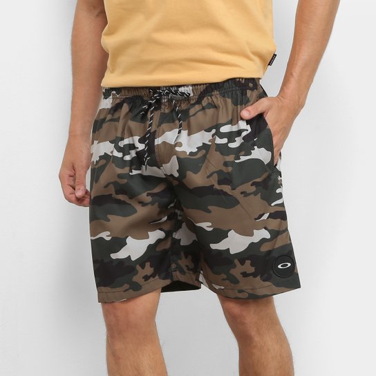 Bermuda Oakley Trunk Masculina - Camuflado Verde Menor preço em Bermuda Oakley Trunk Masculina - Camuflado Verde