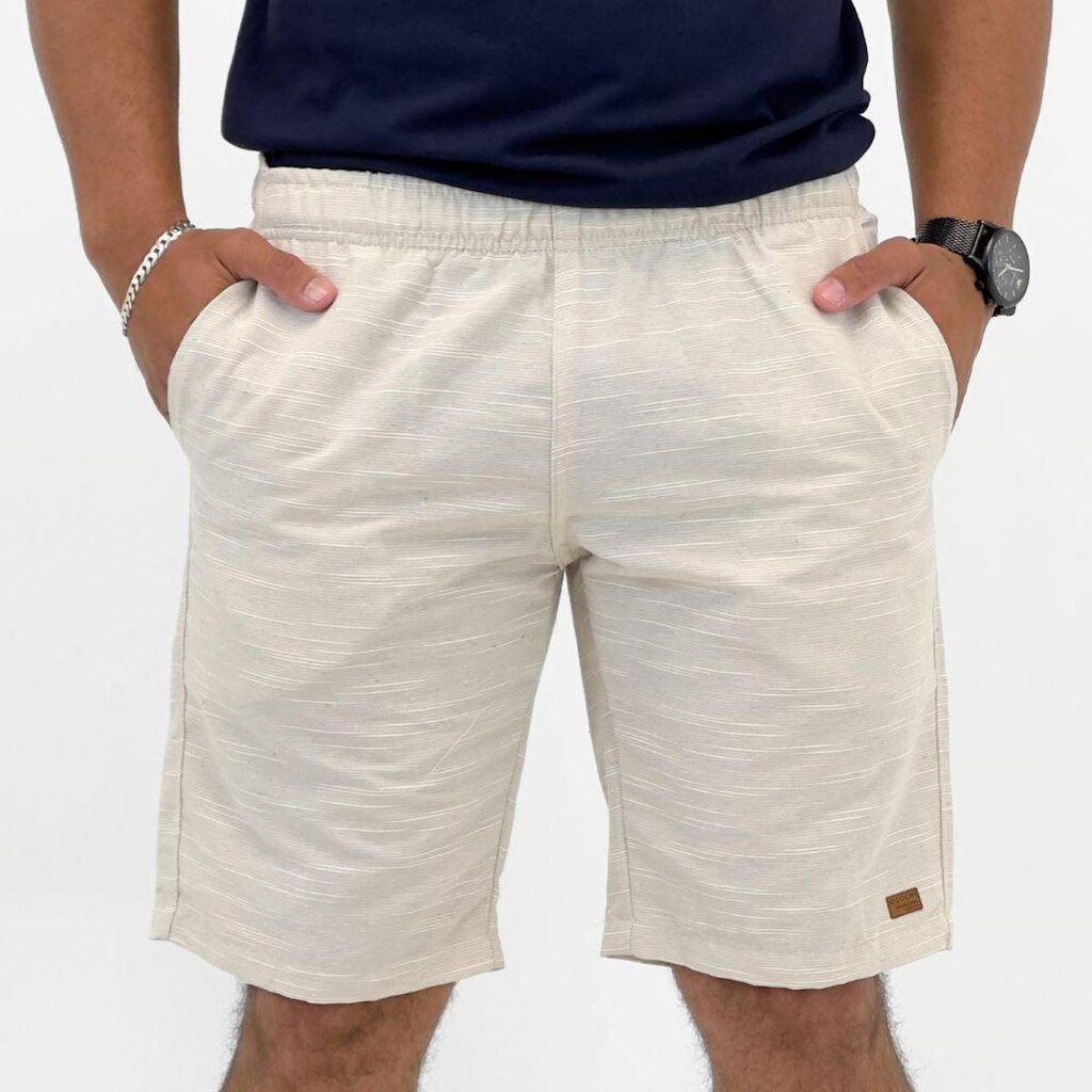 Bermuda Ogochi em Tecido Casual Masculina