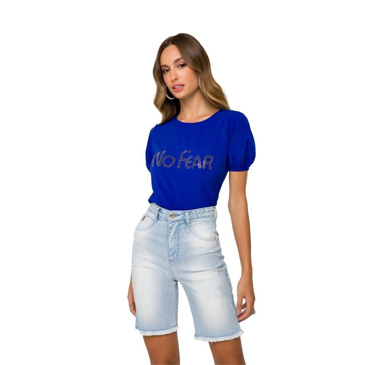 bermuda jeans alongada