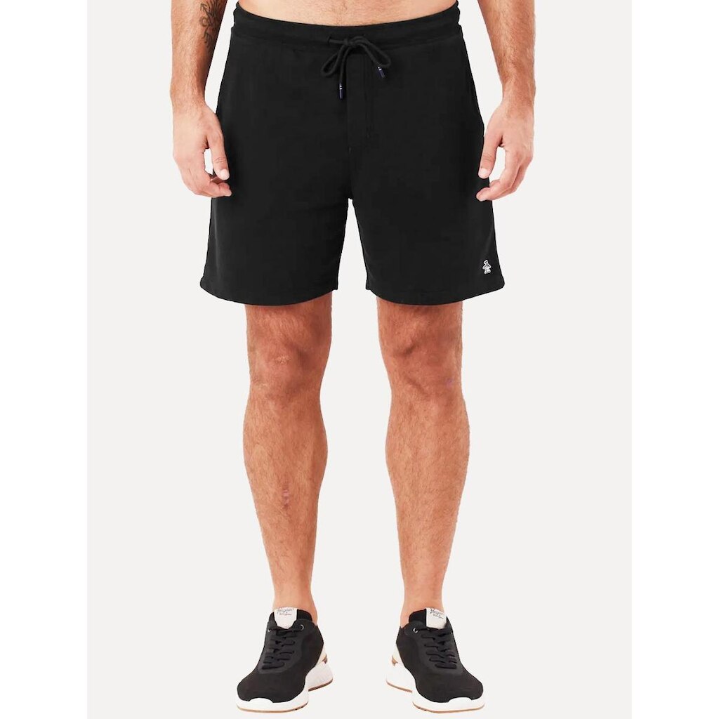 Bermuda Original Penguin Masculina Moletom Slim Patch Preta