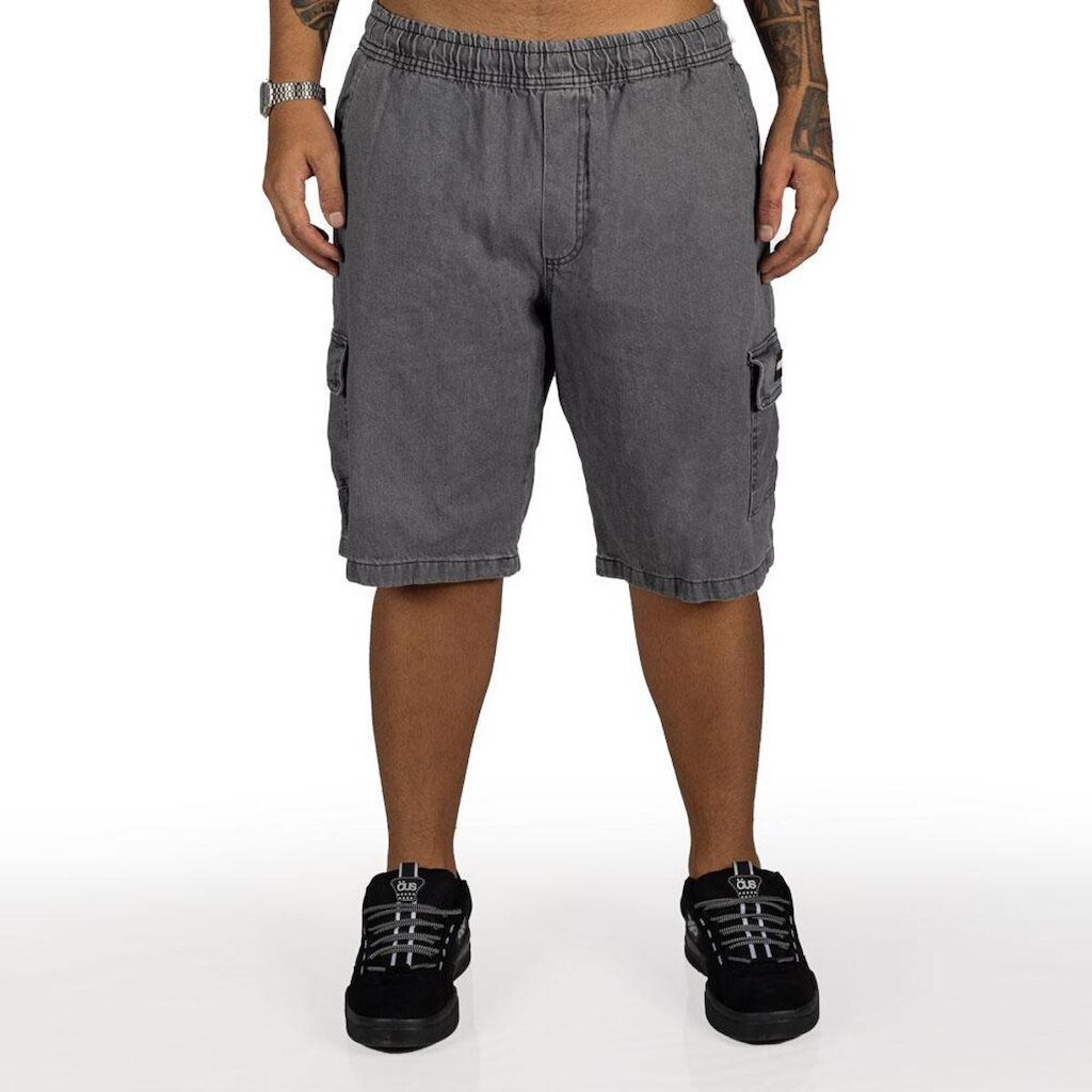 Bermuda Overking Cargo Jeans Estonada (Preto)