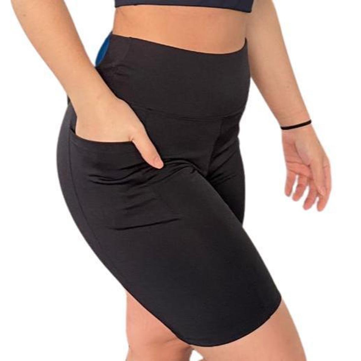 Bermuda Para Academia Com Bolso Lateral Suplex Cintura Alta Menor preço em Bermuda Para Academia Com Bolso Lateral Suplex Cintura Alta