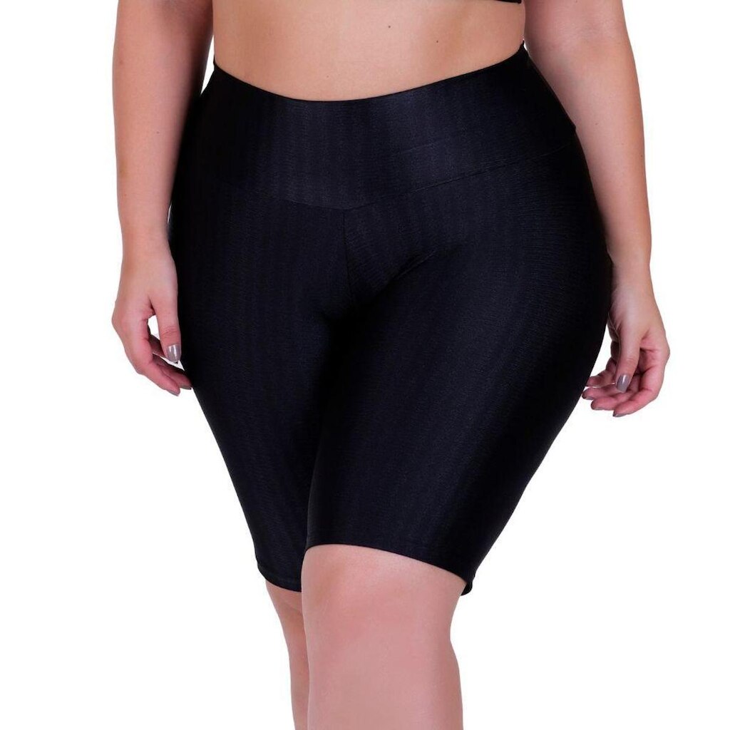 Bermuda para Academia Plus Size Fitness Cintura Alta 3D Sofia