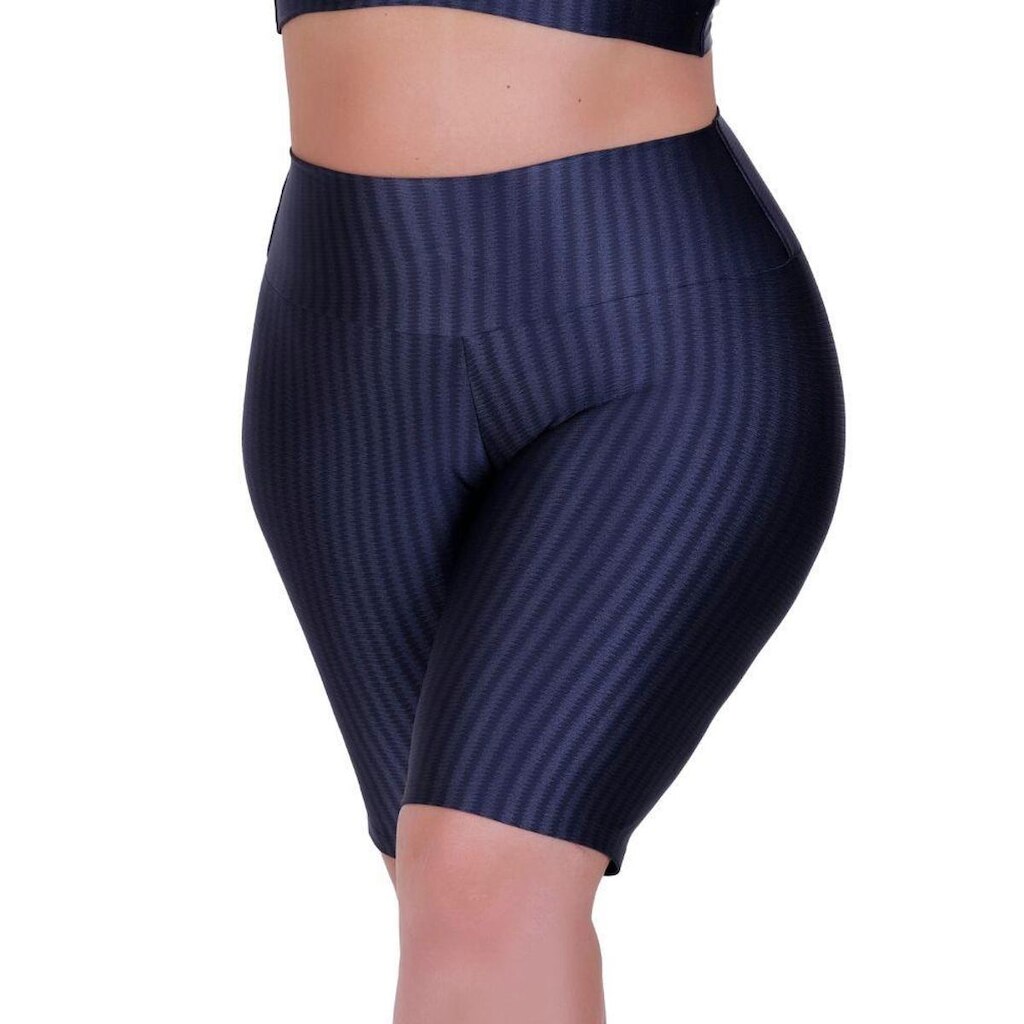 Bermuda para Academia Plus Size Fitness Cintura Alta 3D Sofia