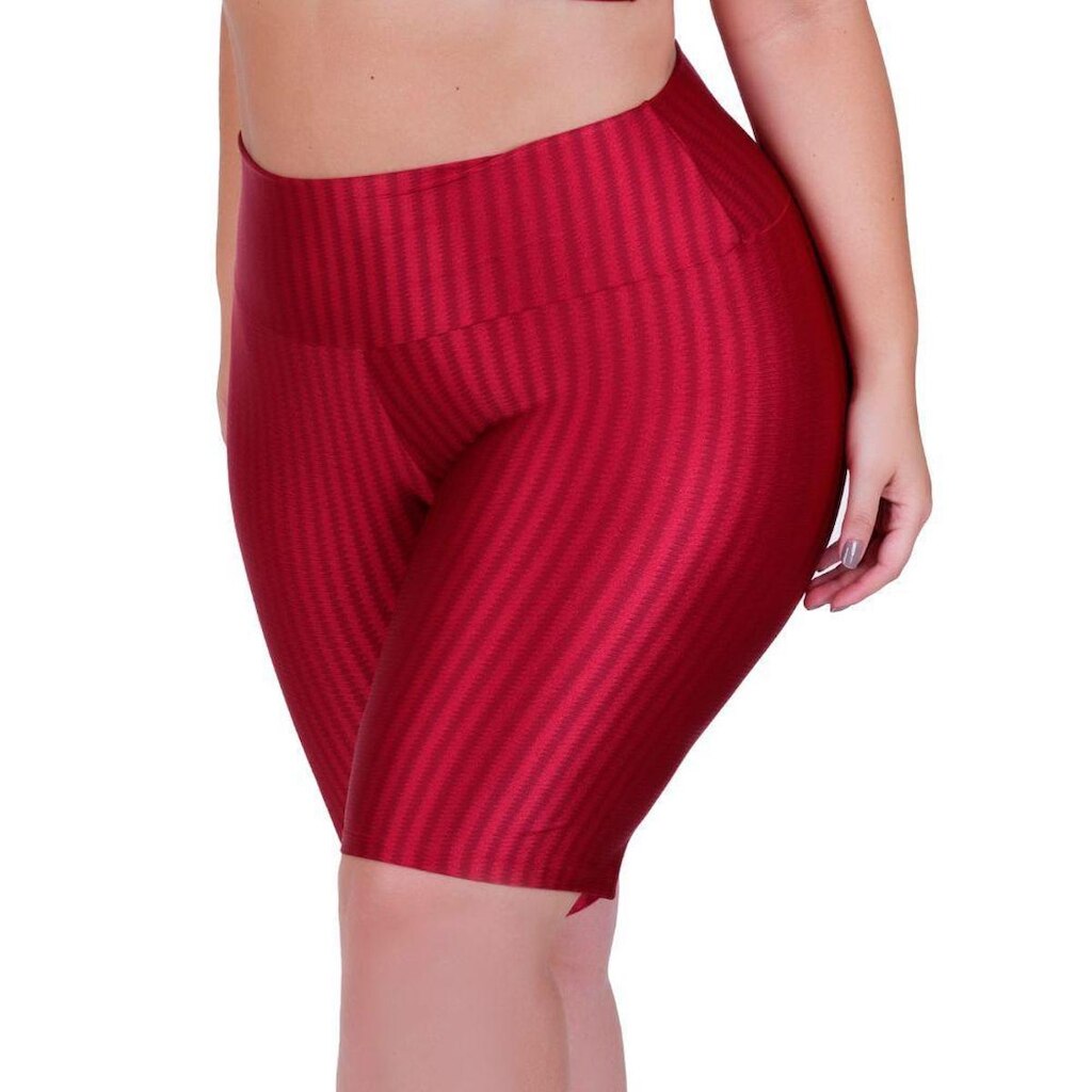 Bermuda para Academia Plus Size Fitness Cintura Alta 3D Sofia