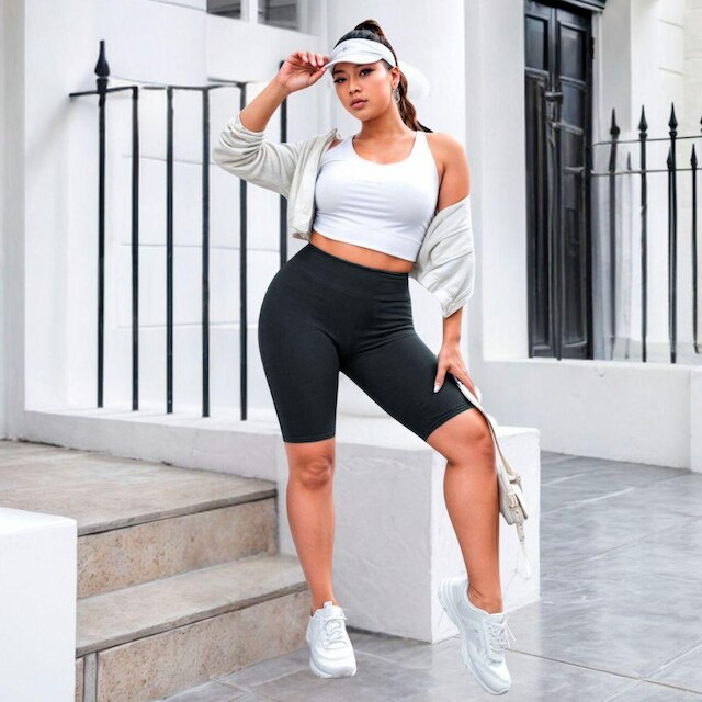 Bermuda Plus Size Suplex Wolfox Cintura Alta Feminina