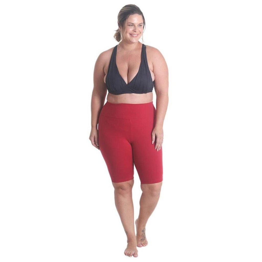 Bermuda Plus Size Supplex - Vermelho - M