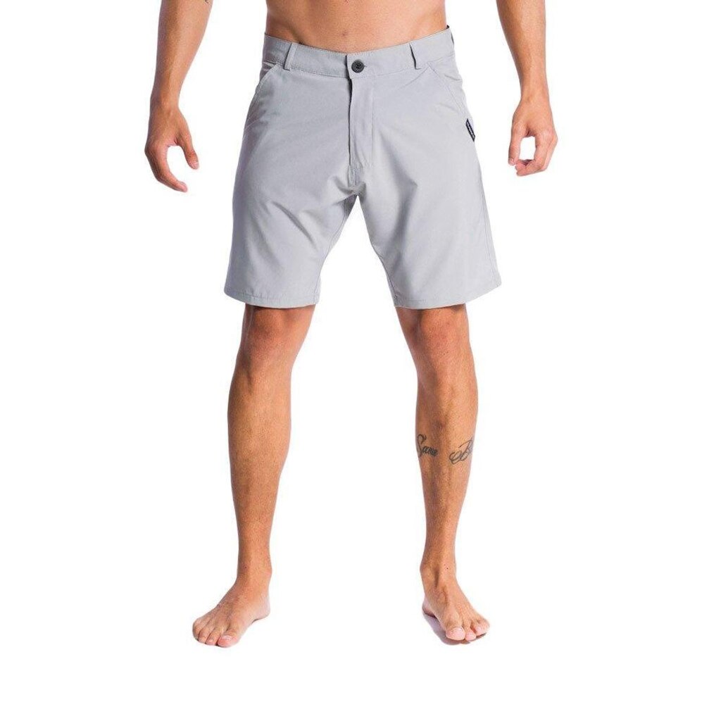 Bermuda Quiksilver Híbrida Fusion Cinza e Preta