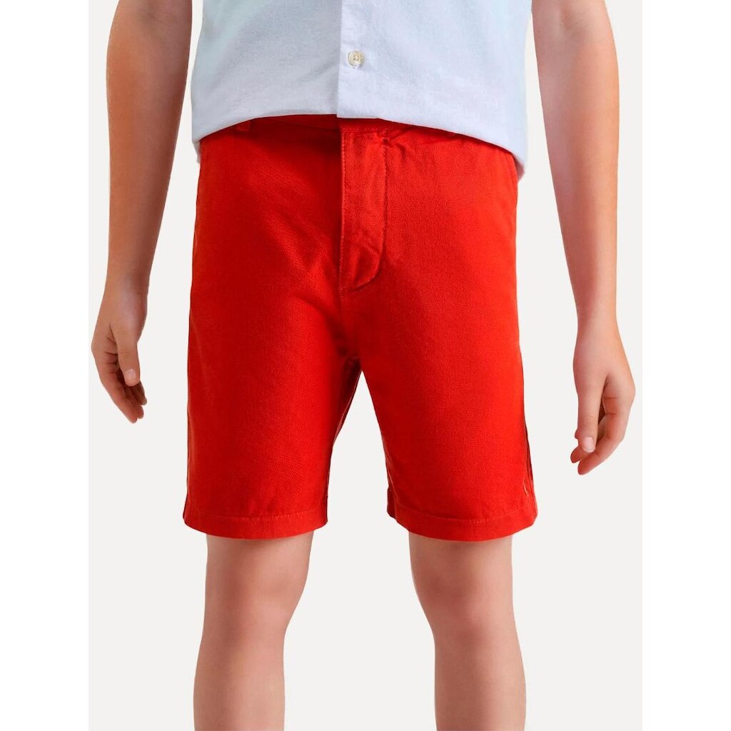 Bermuda Reserva Infantil Sarja Alfaiataria Vermelho