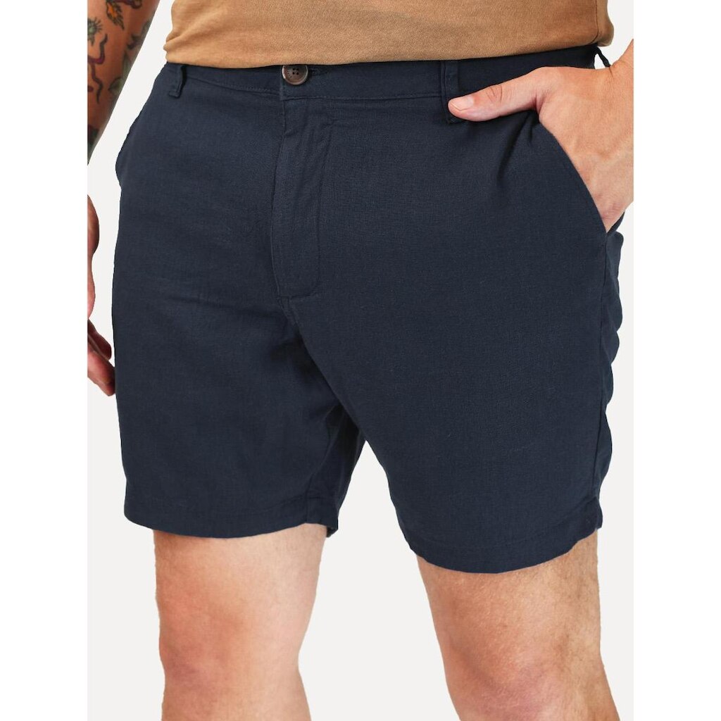 Bermuda Reserva Masculina Casual Linho Azul Marinho