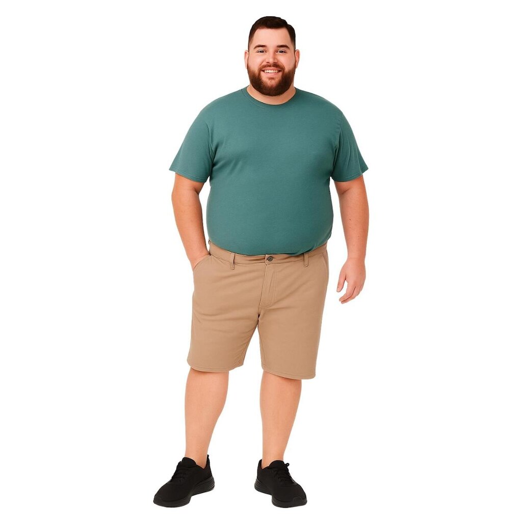 Bermuda Sarja Básica Plus Size Masculina Adulto