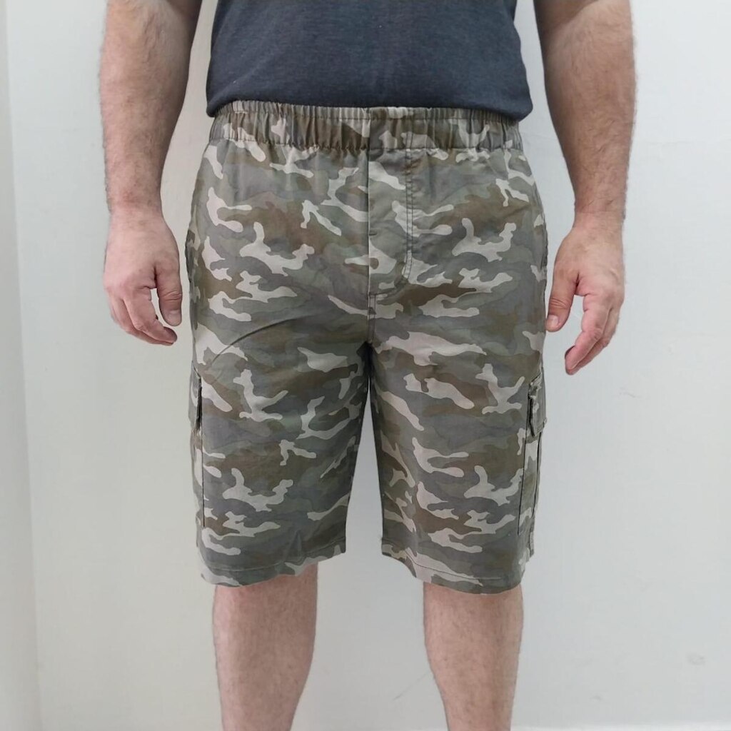 Bermuda Sarja Camuflada Verde Cargo California Prime Ref 858