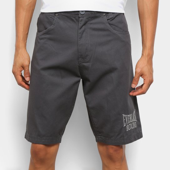 Bermuda Sarja Everlast Box Masculina - Chumbo Menor preço em Bermuda Sarja Everlast Box Masculina - Chumbo