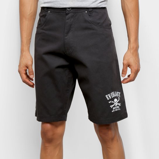 Bermuda Sarja Everlast Skull Masculina - Preto é ruim? Bermuda Sarja Everlast Skull Masculina - Preto é boa?
