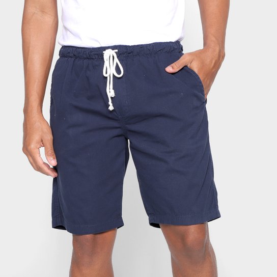 Bermuda Sarja Hering Chino Lisa Masculina - Azul Menor preço em Bermuda Sarja Hering Chino Lisa Masculina - Azul