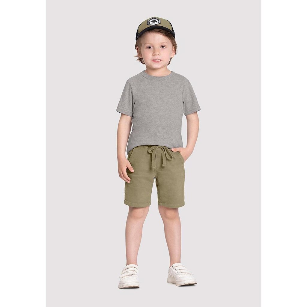 Bermuda Sarja Infantil Menino com Cós Ribana
